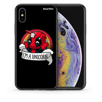 Thumbnail for Θήκη iPhone X/Xs Unicorn Deadpool από τη Smartfits με σχέδιο στο πίσω μέρος και μαύρο περίβλημα | iPhone X/Xs Unicorn Deadpool case with colorful back and black bezels