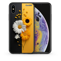 Thumbnail for Θήκη iPhone X/Xs Yellow Daisies από τη Smartfits με σχέδιο στο πίσω μέρος και μαύρο περίβλημα | iPhone X/Xs Yellow Daisies case with colorful back and black bezels