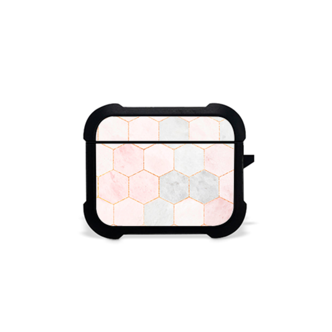 Marble Hexagon Pink - Airpods case