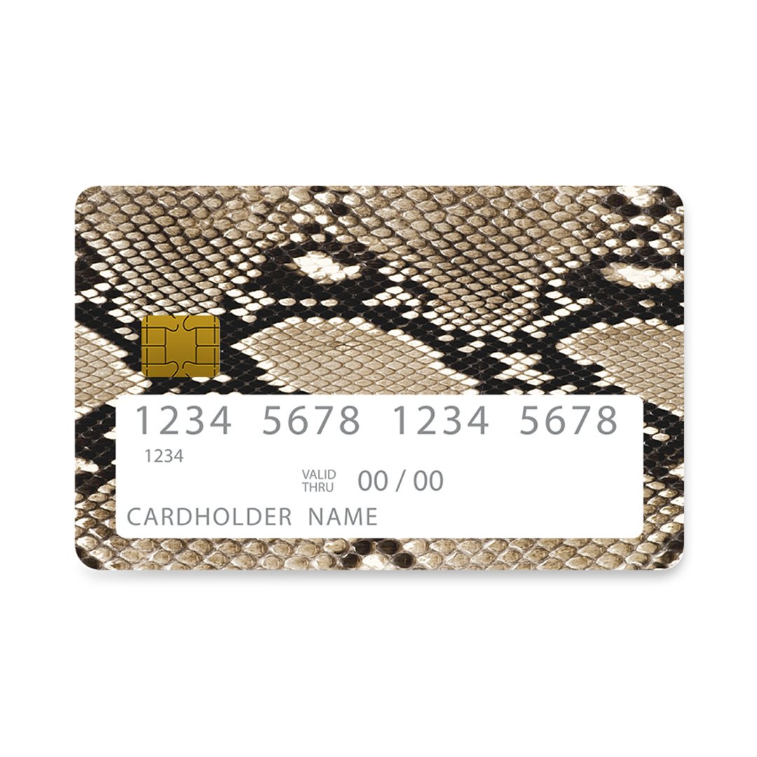 Επικάλυψη Τραπεζικής Κάρτας σε σχέδιο Animal Fashion Snake σε λευκό φόντο
