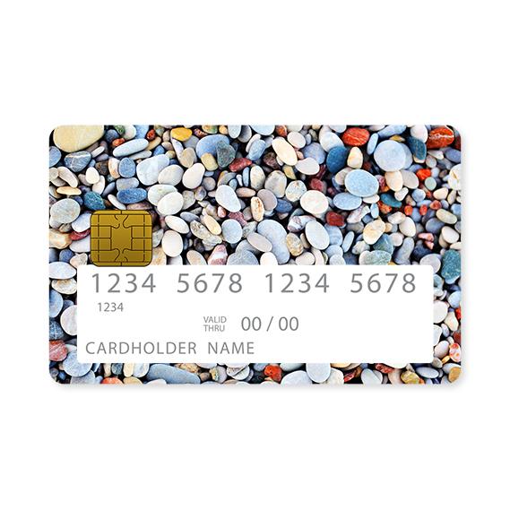 Επικάλυψη Τραπεζικής Κάρτας σε σχέδιο Beach Pebbles σε λευκό φόντο