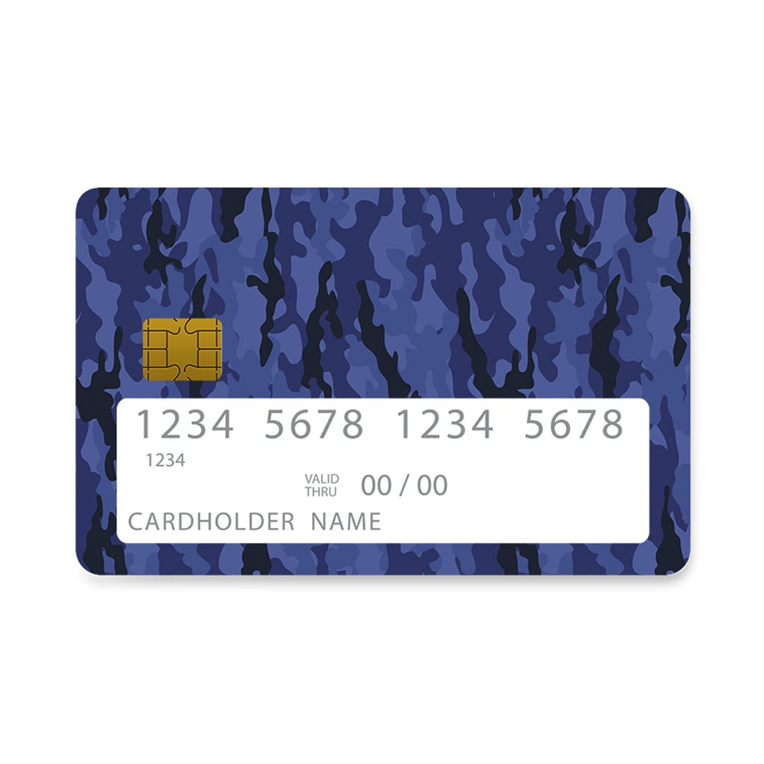 Επικάλυψη Τραπεζικής Κάρτας σε σχέδιο Blue Camo σε λευκό φόντο