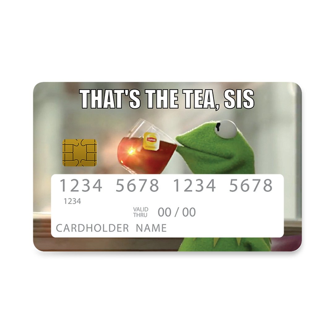 Επικάλυψη Τραπεζικής Κάρτας σε σχέδιο Tea Funny σε λευκό φόντο