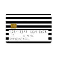 Thumbnail for Επικάλυψη Τραπεζικής Κάρτας σε σχέδιο Black Stripes Checked σε λευκό φόντο