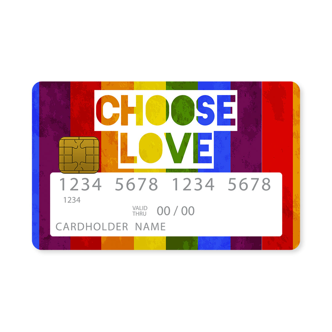 Επικάλυψη Τραπεζικής Κάρτας σε σχέδιο Choose Love σε λευκό φόντο