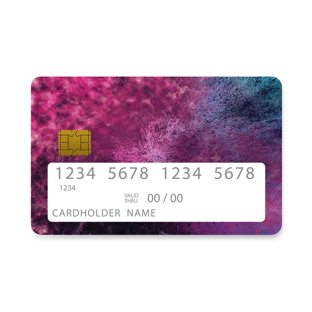 Επικάλυψη Τραπεζικής Κάρτας σε σχέδιο Aurora Galaxy σε λευκό φόντο