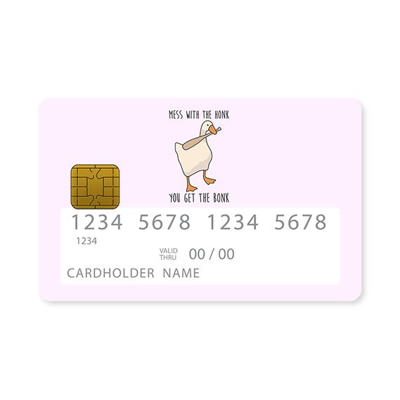 Επικάλυψη Τραπεζικής Κάρτας σε σχέδιο Get The Bonk σε λευκό φόντο