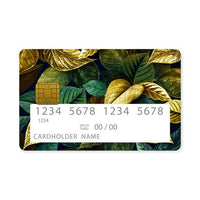 Thumbnail for Επικάλυψη Τραπεζικής Κάρτας σε σχέδιο Gold Leaves σε λευκό φόντο