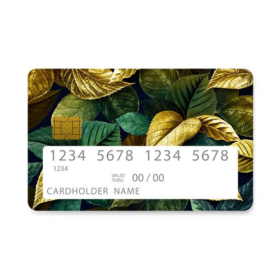 Bank Card Skin with  Gold Leaves design