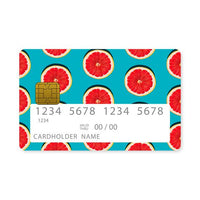 Thumbnail for Επικάλυψη Τραπεζικής Κάρτας σε σχέδιο Grapefruit Slice σε λευκό φόντο