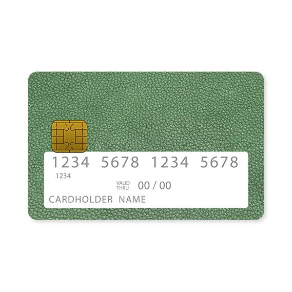 Επικάλυψη Τραπεζικής Κάρτας σε σχέδιο Green Leather σε λευκό φόντο