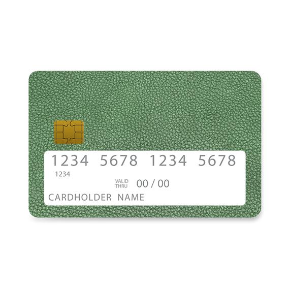 Bank Card Skin with  Green Leather design