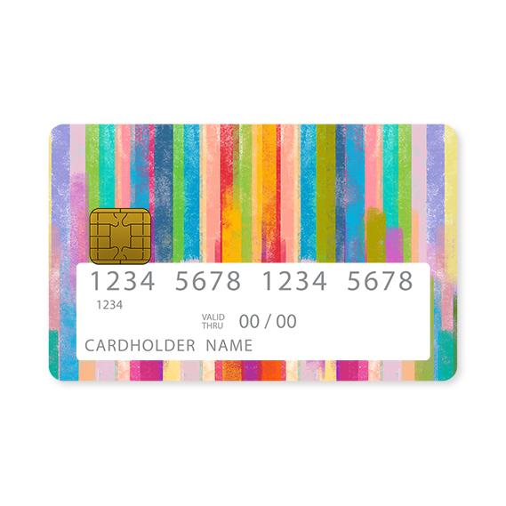 Επικάλυψη Τραπεζικής Κάρτας σε σχέδιο Happy Stripes σε λευκό φόντο