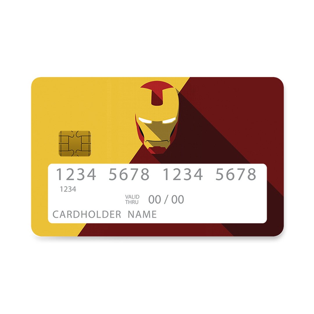 Επικάλυψη Τραπεζικής Κάρτας σε σχέδιο Iron man Hero σε λευκό φόντο