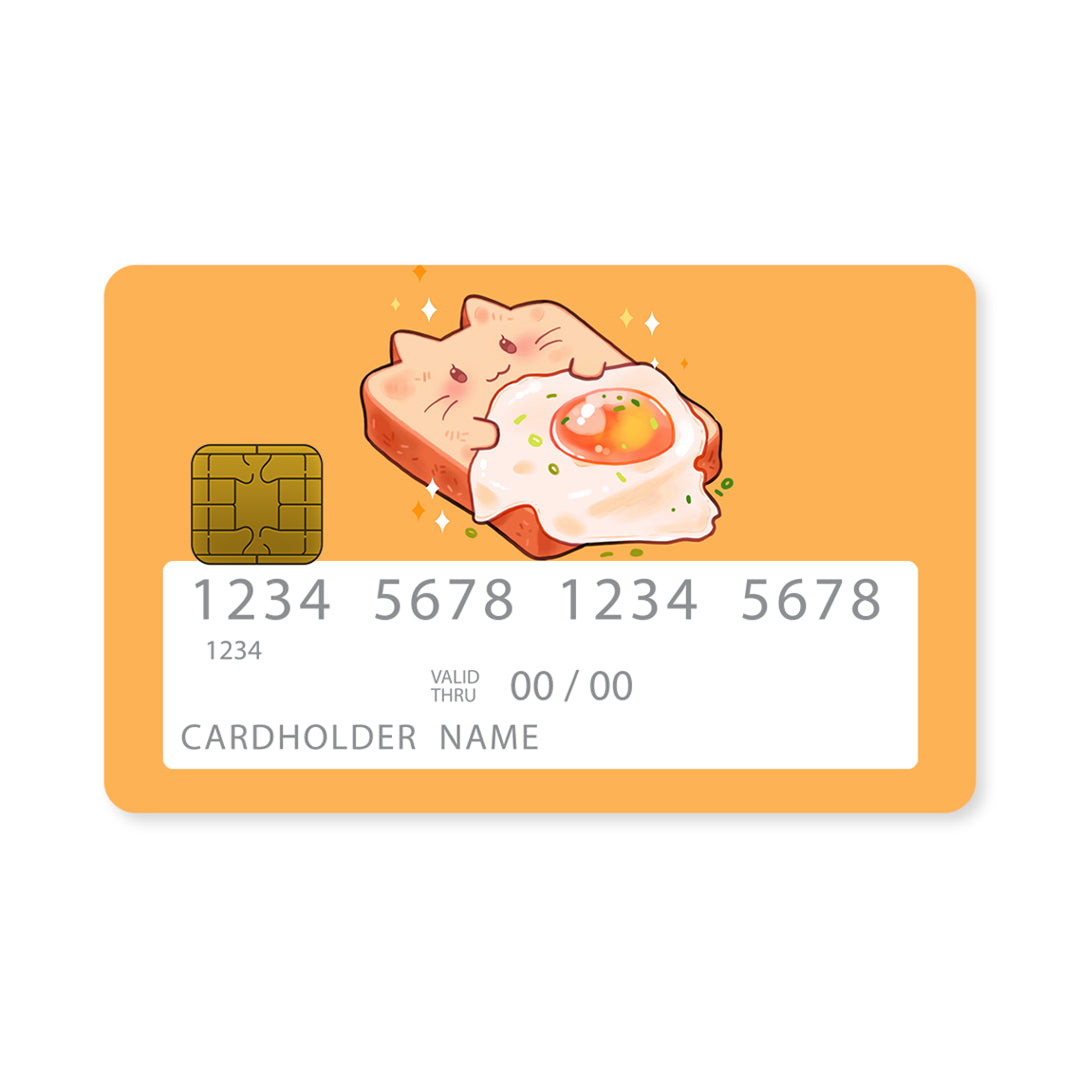 Επικάλυψη Τραπεζικής Κάρτας σε σχέδιο Lazy Toast σε λευκό φόντο