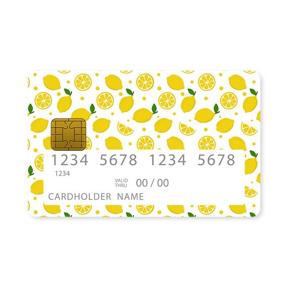 Επικάλυψη Τραπεζικής Κάρτας σε σχέδιο Lemon Love σε λευκό φόντο