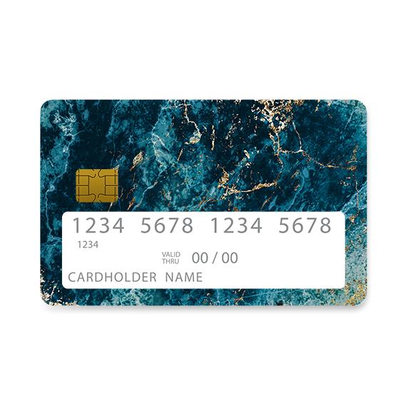 Bank Card Skin with  Marble Blue design
