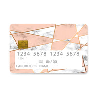 Thumbnail for Επικάλυψη Τραπεζικής Κάρτας σε σχέδιο Geometric Pink Marble σε λευκό φόντο