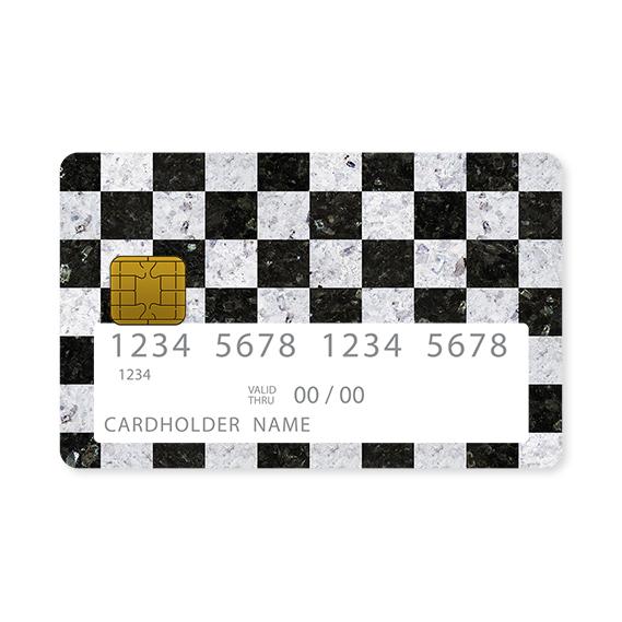 Επικάλυψη Τραπεζικής Κάρτας σε σχέδιο Marble Square Geometric σε λευκό φόντο