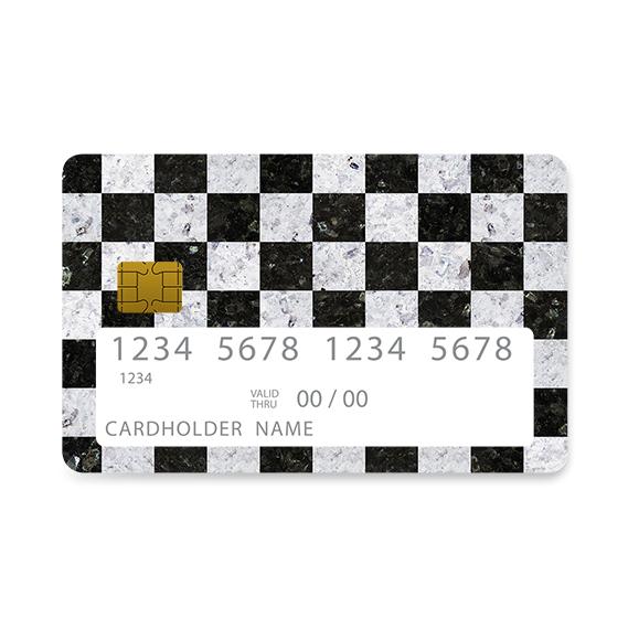 Bank Card Skin with  Marble Square Geometric design
