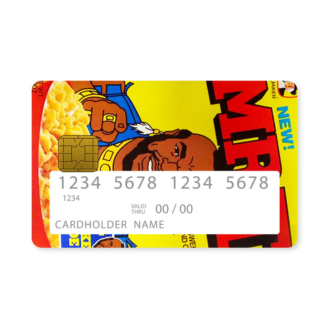 Επικάλυψη Τραπεζικής Κάρτας σε σχέδιο Mr T Cereals σε λευκό φόντο