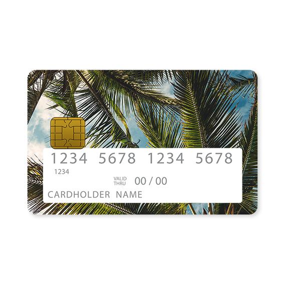 Επικάλυψη Τραπεζικής Κάρτας σε σχέδιο Palm Trees σε λευκό φόντο