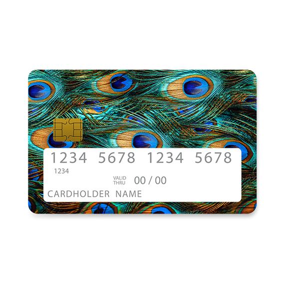 Bank Card Skin with  Peacock Feather design