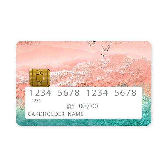Επικάλυψη Τραπεζικής Κάρτας σε σχέδιο Pink Beach σε λευκό φόντο