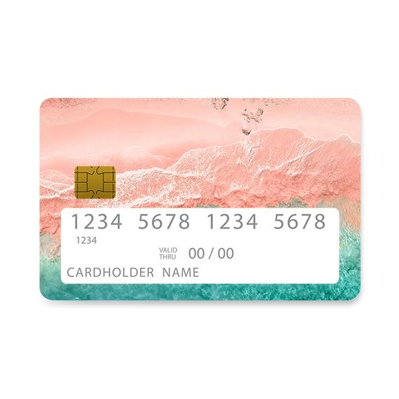 Bank Card Skin with  Pink Beach design