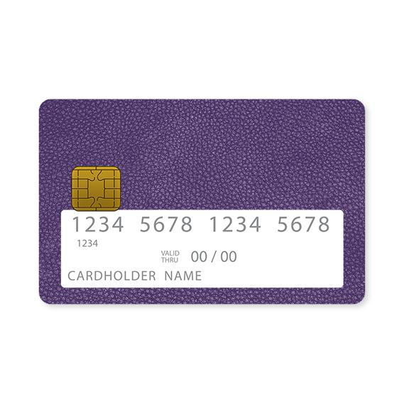 Επικάλυψη Τραπεζικής Κάρτας σε σχέδιο Purple Leather σε λευκό φόντο
