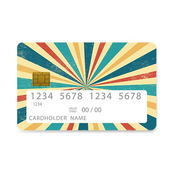 Bank Card Skin with  Retro Sunburst design