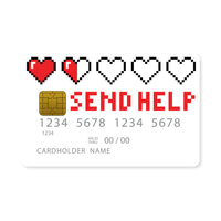 Thumbnail for Επικάλυψη Τραπεζικής Κάρτας σε σχέδιο Send Help σε λευκό φόντο