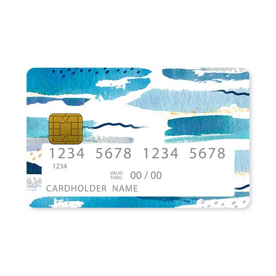 Επικάλυψη Τραπεζικής Κάρτας σε σχέδιο Shades Of Blue σε λευκό φόντο