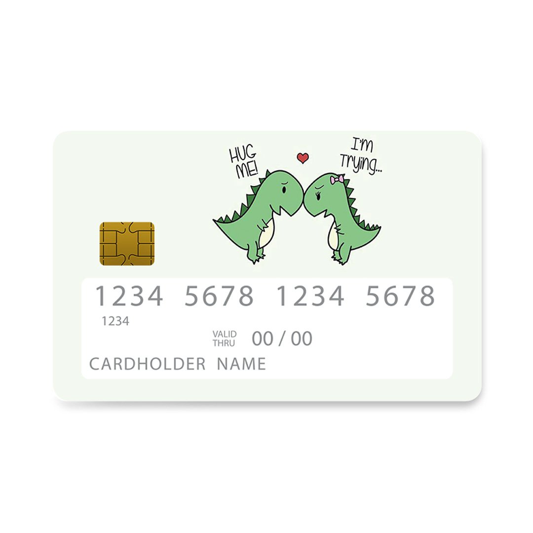 Επικάλυψη Τραπεζικής Κάρτας σε σχέδιο Valentine Rex σε λευκό φόντο