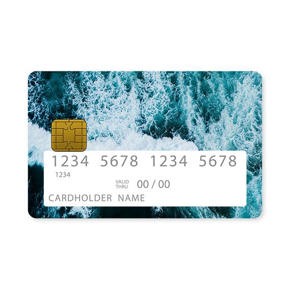 Επικάλυψη Τραπεζικής Κάρτας σε σχέδιο Wild Waves σε λευκό φόντο