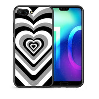 Thumbnail for Θήκη Honor 10 Black Hearts από τη Smartfits με σχέδιο στο πίσω μέρος και μαύρο περίβλημα | Honor 10 Black Hearts case with colorful back and black bezels