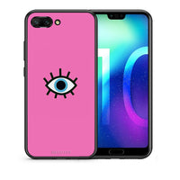 Thumbnail for Θήκη Honor 10 Blue Eye Pink από τη Smartfits με σχέδιο στο πίσω μέρος και μαύρο περίβλημα | Honor 10 Blue Eye Pink case with colorful back and black bezels