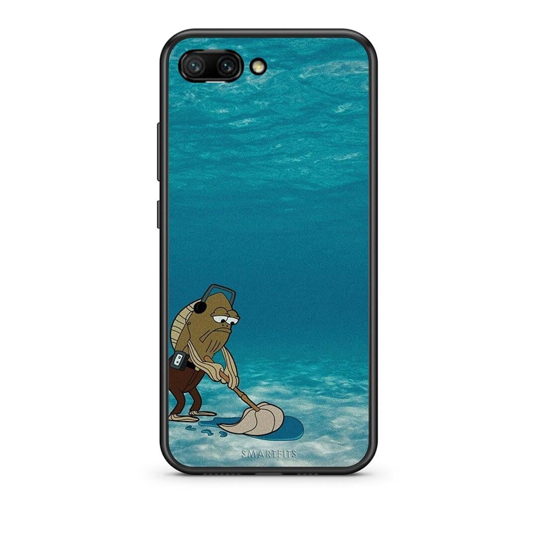 Honor 10 Clean The Ocean Θήκη από τη Smartfits με σχέδιο στο πίσω μέρος και μαύρο περίβλημα | Smartphone case with colorful back and black bezels by Smartfits