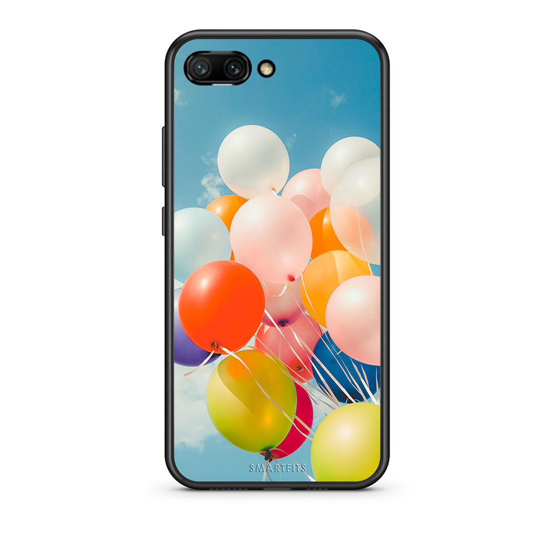 Honor 10 Colorful Balloons θήκη από τη Smartfits με σχέδιο στο πίσω μέρος και μαύρο περίβλημα | Smartphone case with colorful back and black bezels by Smartfits