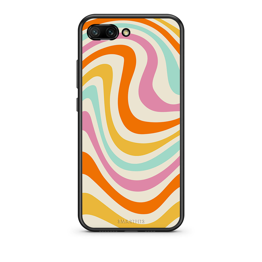 Honor 10 Colourful Waves θήκη από τη Smartfits με σχέδιο στο πίσω μέρος και μαύρο περίβλημα | Smartphone case with colorful back and black bezels by Smartfits