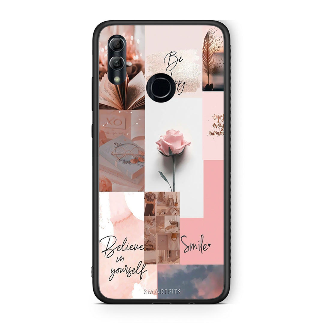 Honor 8x Aesthetic Collage θήκη από τη Smartfits με σχέδιο στο πίσω μέρος και μαύρο περίβλημα | Smartphone case with colorful back and black bezels by Smartfits