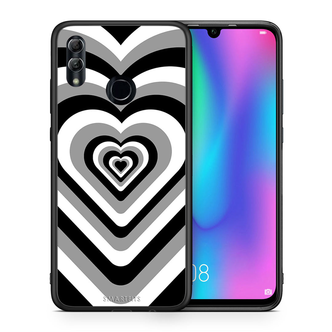 Θήκη Honor 10 Lite Black Hearts από τη Smartfits με σχέδιο στο πίσω μέρος και μαύρο περίβλημα | Honor 10 Lite Black Hearts case with colorful back and black bezels