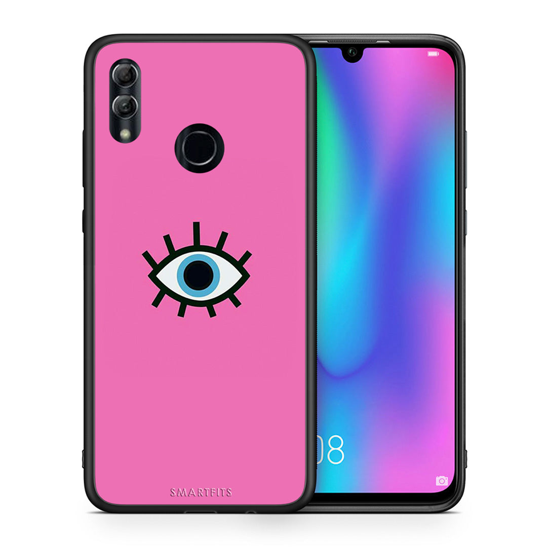 Θήκη Honor 10 Lite Blue Eye Pink από τη Smartfits με σχέδιο στο πίσω μέρος και μαύρο περίβλημα | Honor 10 Lite Blue Eye Pink case with colorful back and black bezels