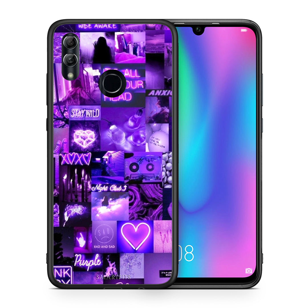 Θήκη Αγίου Βαλεντίνου Honor 8x Collage Stay Wild από τη Smartfits με σχέδιο στο πίσω μέρος και μαύρο περίβλημα | Honor 8x Collage Stay Wild case with colorful back and black bezels