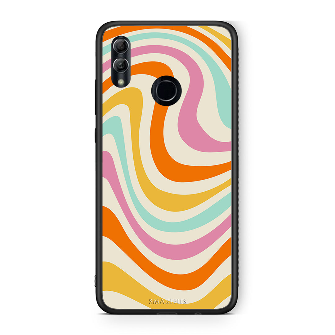 Honor 10 Lite Colourful Waves θήκη από τη Smartfits με σχέδιο στο πίσω μέρος και μαύρο περίβλημα | Smartphone case with colorful back and black bezels by Smartfits