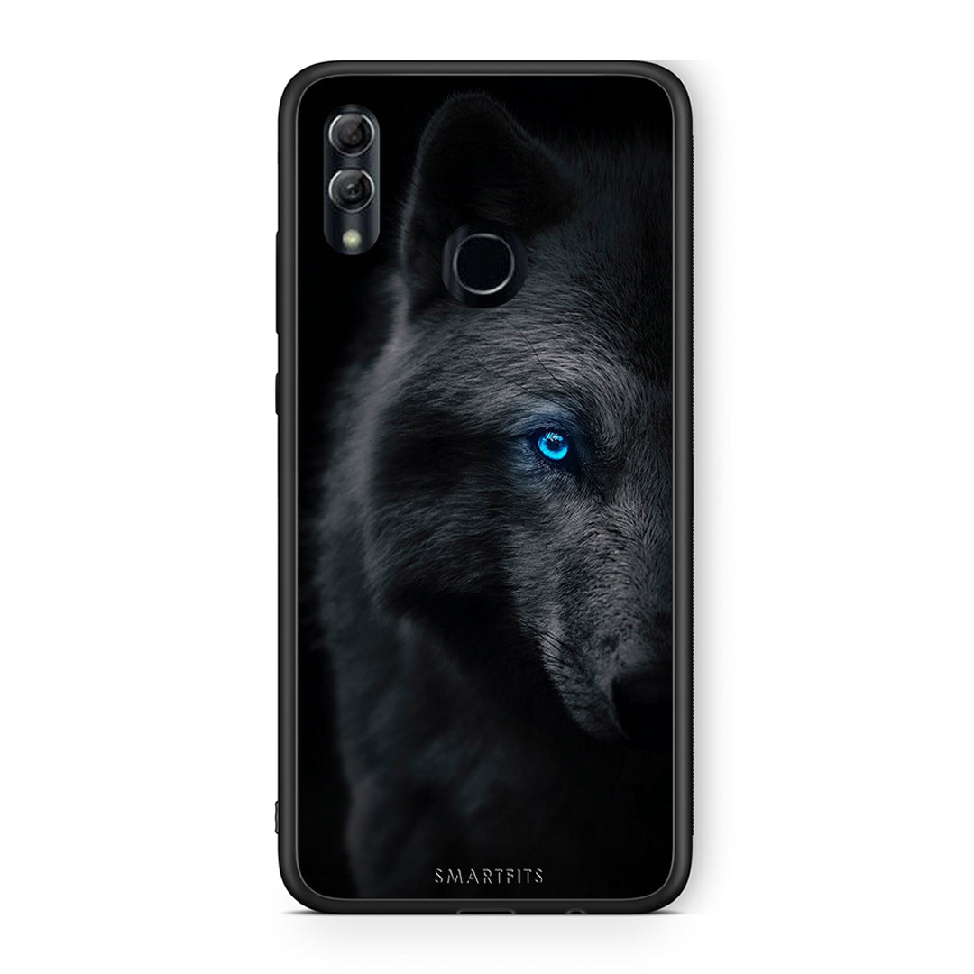 Honor 8x Dark Wolf θήκη από τη Smartfits με σχέδιο στο πίσω μέρος και μαύρο περίβλημα | Smartphone case with colorful back and black bezels by Smartfits