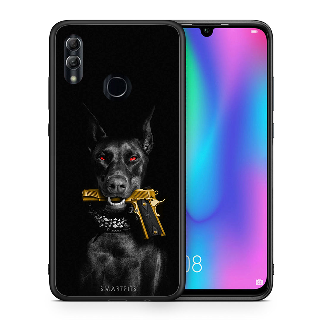 Θήκη Αγίου Βαλεντίνου Honor 10 Lite Golden Gun από τη Smartfits με σχέδιο στο πίσω μέρος και μαύρο περίβλημα | Honor 10 Lite Golden Gun case with colorful back and black bezels