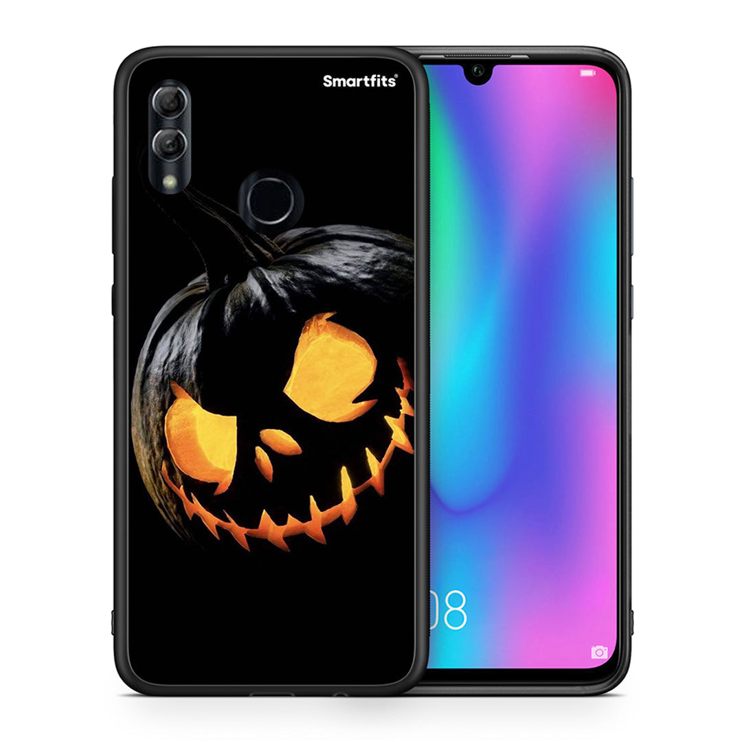 Θήκη Honor 8x Halloween Scary Pumpkin από τη Smartfits με σχέδιο στο πίσω μέρος και μαύρο περίβλημα | Honor 8x Halloween Scary Pumpkin case with colorful back and black bezels