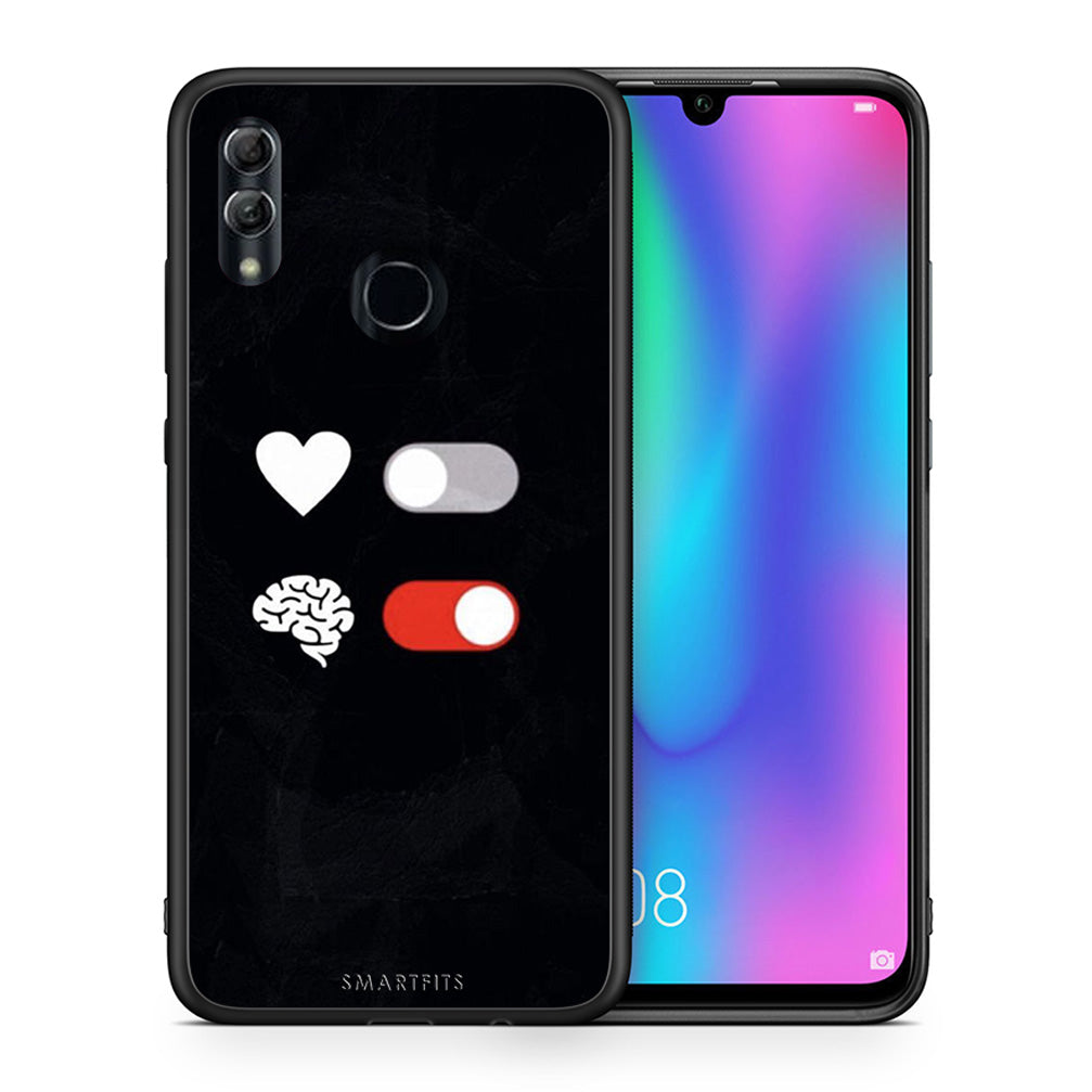 Θήκη Αγίου Βαλεντίνου Honor 10 Lite Heart Vs Brain από τη Smartfits με σχέδιο στο πίσω μέρος και μαύρο περίβλημα | Honor 10 Lite Heart Vs Brain case with colorful back and black bezels