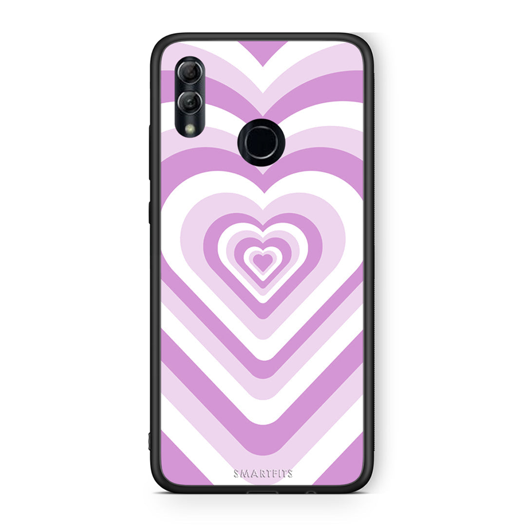 Honor 10 Lite Lilac Hearts θήκη από τη Smartfits με σχέδιο στο πίσω μέρος και μαύρο περίβλημα | Smartphone case with colorful back and black bezels by Smartfits